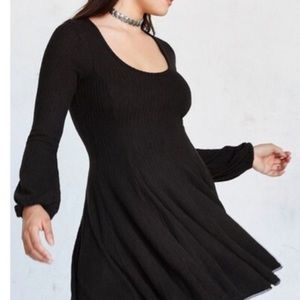 Gorgeous brown ribbed fit and flare dress